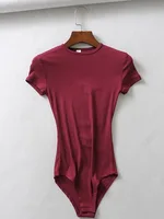 Summer Sexy Slim Fit Women's Short Sleeve O-neck Bodysuits Rompers Streetwear Jumpsuits for Fashionable Ladies - Image 5