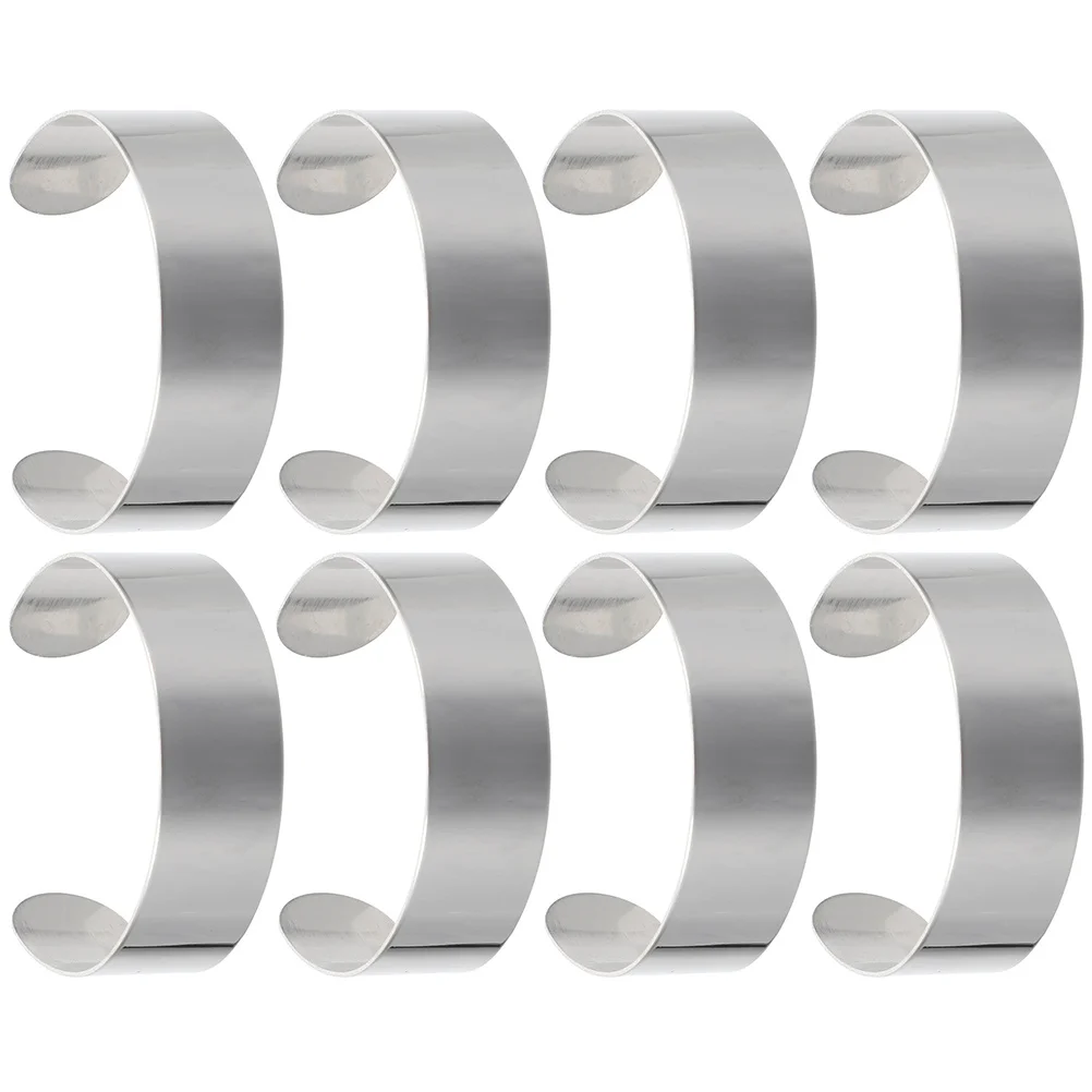 

8pcs Stainless Bracelet Inner Core Bracelet Blanks Bulk Blanks 304 DIY Jewelry Making Cuff Bangle Adjustable Engrave