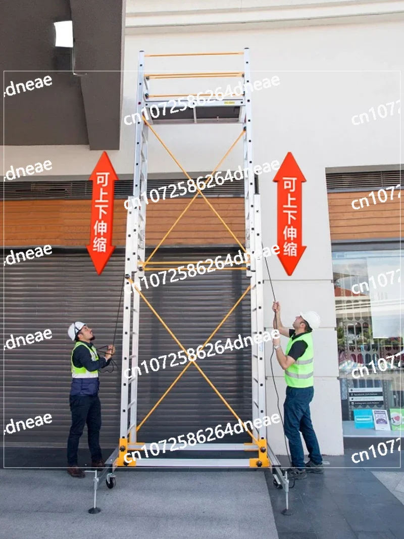 Aerial Work Platform Aluminum Alloy Scaffold Lift Folding Mobile Engineering Ladder