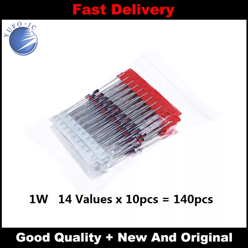 1N4746A 1N4745A 1N4744A 1N4742A 1N4740A 1N4738A 1N4730A 1N4736A 1N4735A 1N4749A 1N4747A 1W  (140PCS=14Values*10pcs)3.3V To 24v