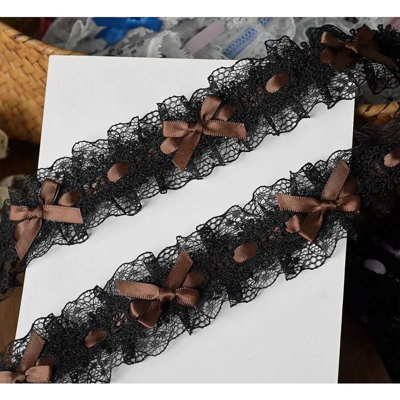 3 متر جديد رائع الراقية القوس الدانتيل ملصق اليدوية الملابس الزفاف لوليتا ملحق المواد الشريط مطوي الديكور