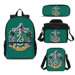 Harryy Potter 4pcs/set of Going Out Computer Backpack Lunch Bag Student Pencil Case Gryffindor Hermione Backpack Holiday Gifts