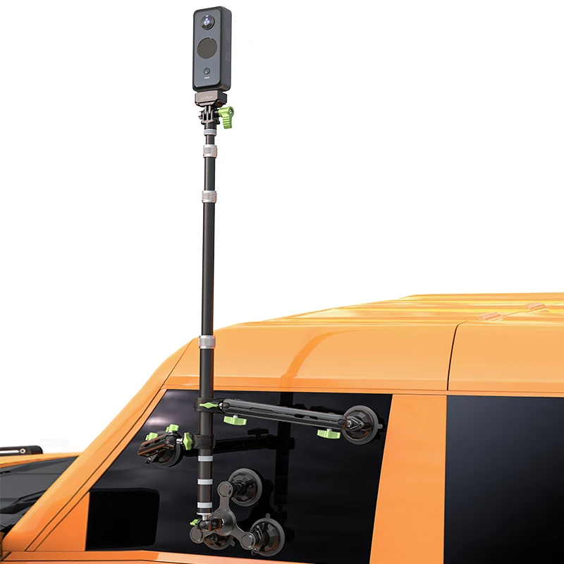 2025 Lanparte 360 Degree Rotation  Car Roof Mounting Invisible Selfie Stick Suction Mount Action Camera Holder
