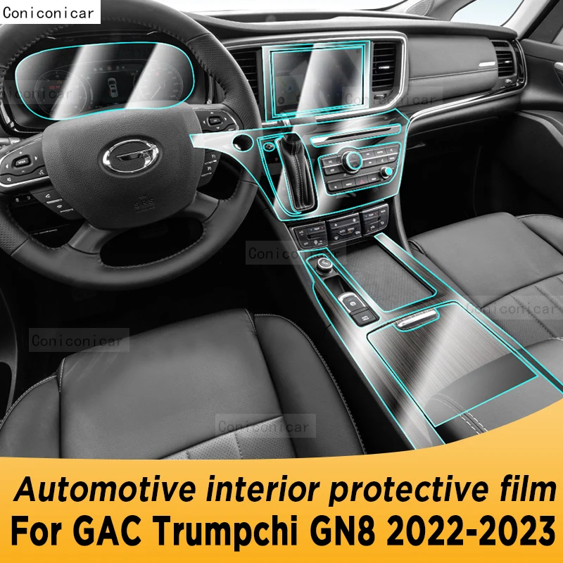 

For GAC Trumpchi GN8 2022 2023 Gearbox Panel Navigation Automotive Interior Screen TPU Protective Film Anti-Scratch Sticker