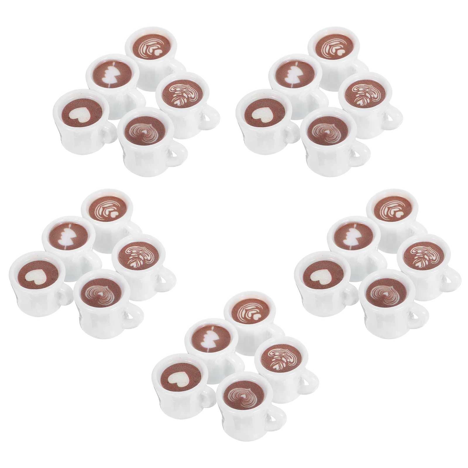 

25 Pcs Cartoon Coffee Cup Ornaments Cups Mug Charms Resin Pendant Handmade Figurine Mugs