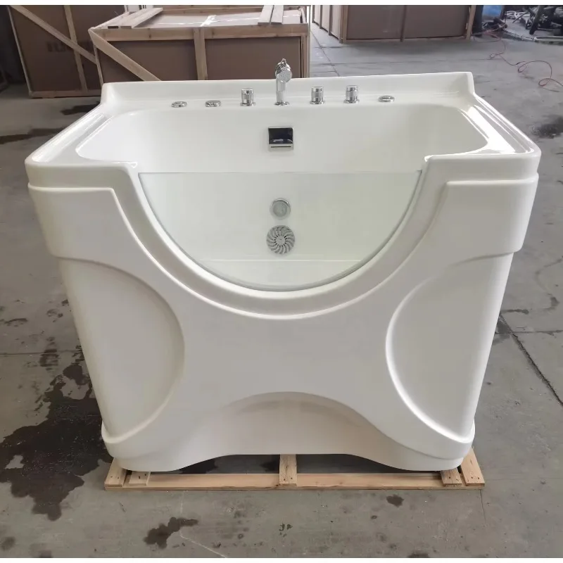 2026 Freestanding Acrylic Pet SPA Bathtub with Whirlpool Massage