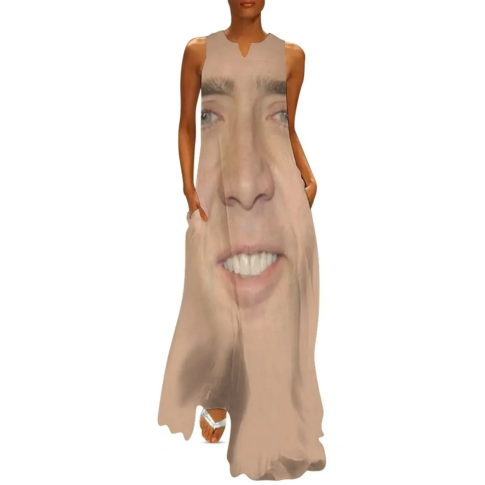 

Nicholas Cage Face Pattern Long Dress Long veiled dresses elegant chic wedding evening dresses summer clothes Dress