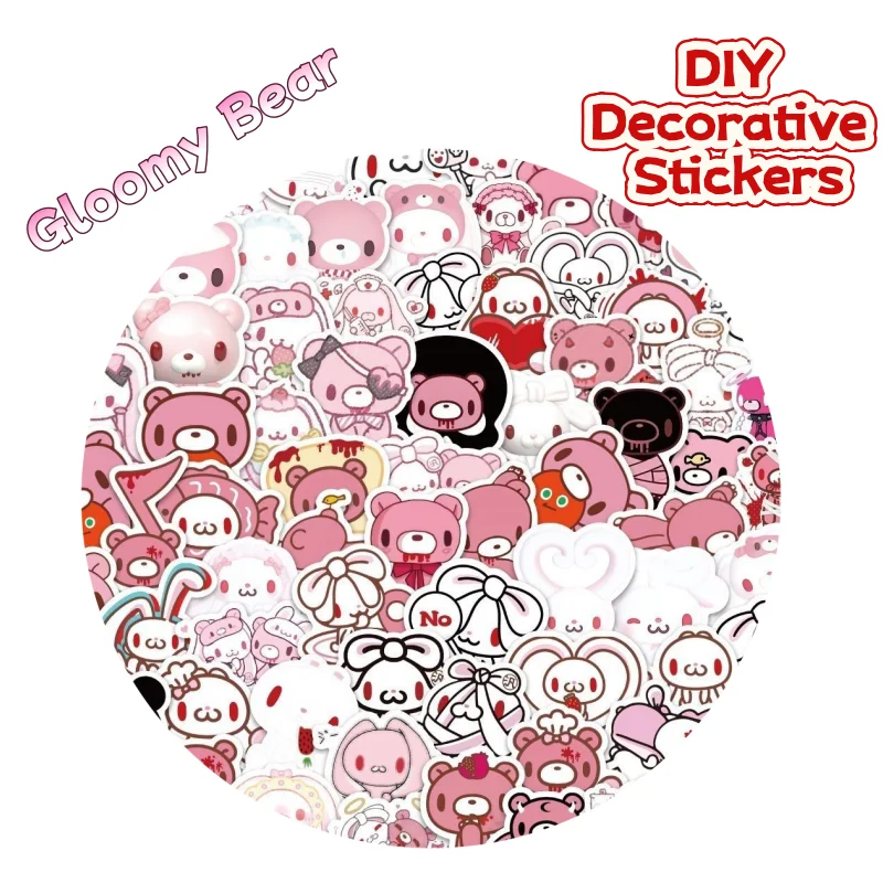 Nouvel autocollant Gloomy Bear, motifs créatifs et mignons de haute qualité, idéal pour la décoration DIY, les carnets d'étudiant et les vélos