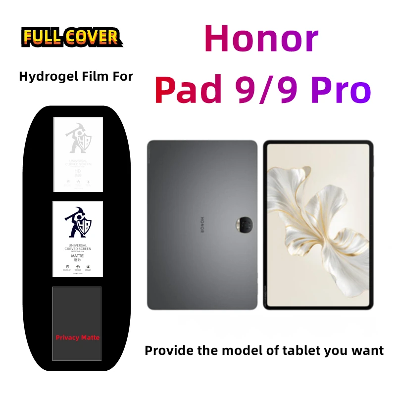 

2pcs Matte Tablets Hydrogel Film For Honor Pad 9 HD Screen Protector For Honor Pad 9 Pro Anti Spy Protective Film