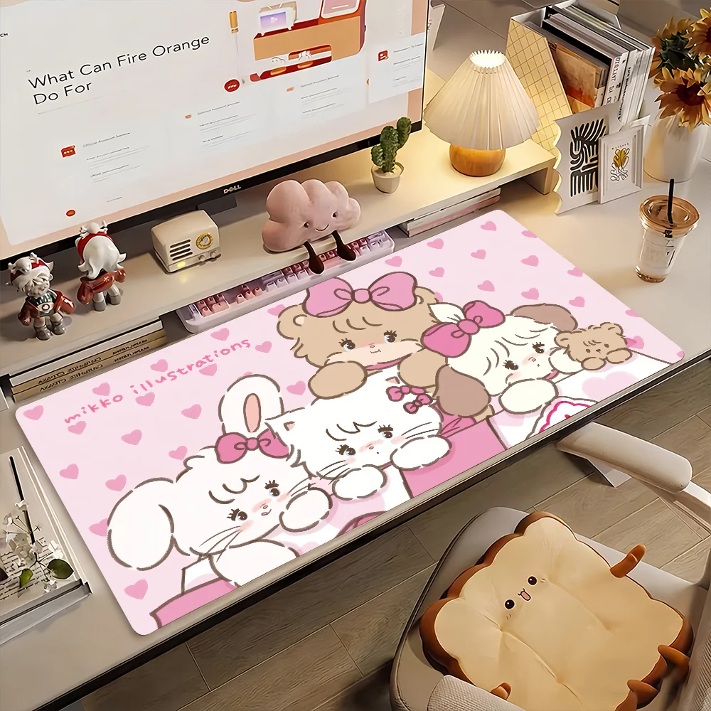 Cartoon M-Mikko I-illustrations-S Mouse Pad Non-slip Rubber Gamer Balance Computer Mat Decoracion Deskmat Laptop Office Large