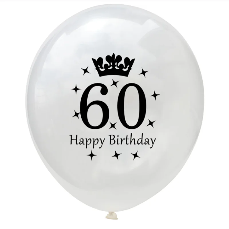 5Pc Happy Birthday Decoration Gold Rose Black 16 18 30 50 60 70 80 90 Years Birthday Party Digital Ballon Latex Party Supplies