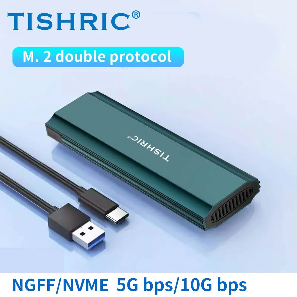 

TISHRIC M.2 NVMe/NGFF SSD External Enclosure-USB-C 10/5Gbps, Dual Protocol (SATA & NVMe), Tool-Free Design for PS5/PC/Laptop,