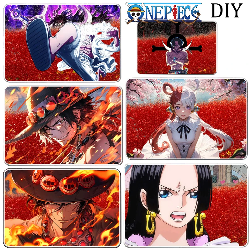 One Piece DIY Quicksand Card Bricks Yamato Uta Ace Luffy Hancock Brooke Collectible Cards Christmas Birthday Present