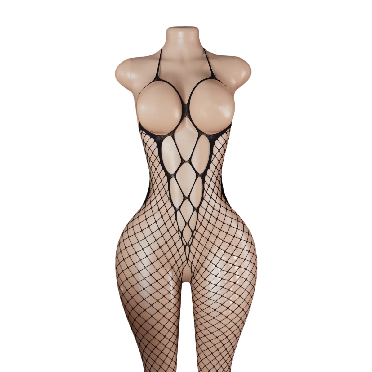 

Черное сексуальное белье: прозрачный боди-комбинезон с открытой грудью и сетчатыми вставками, модный цельный костюм без швов, прозрачная ночная одежда 2025 для женщин