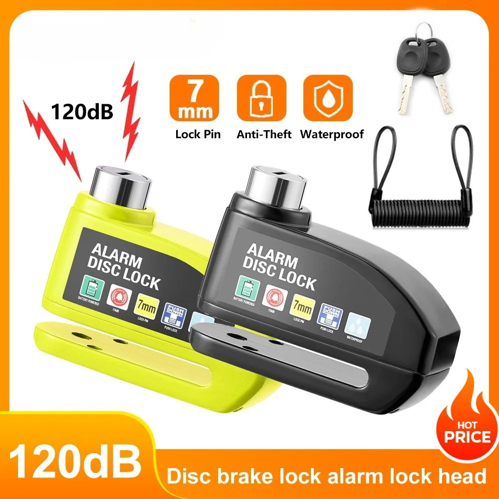 

Motorcycle Alarm Disc Brake Lock Security Moto Wheel Disk Padlock Waterproof 120dB Loud Anti Theft Alarma Motorcycle Disc Lock