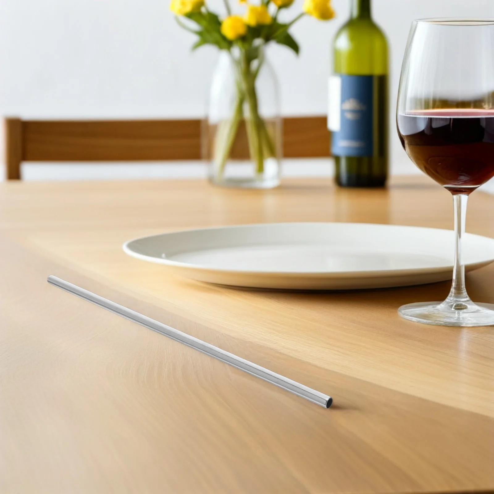 

1 .5X0.6Cm Stainless Steel Drinking Reusable Straight Straws For Tumblers Corrosion Resistant Safe Straws Kitchen Bar