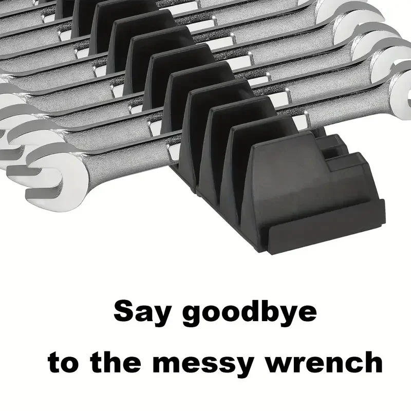 23 PCS Magnetic Wrench Organizer Rack for Toolbox Magnetic Wrench Holder Wrenches Drawer Storage Shelf Compact ABS Wrench Holder