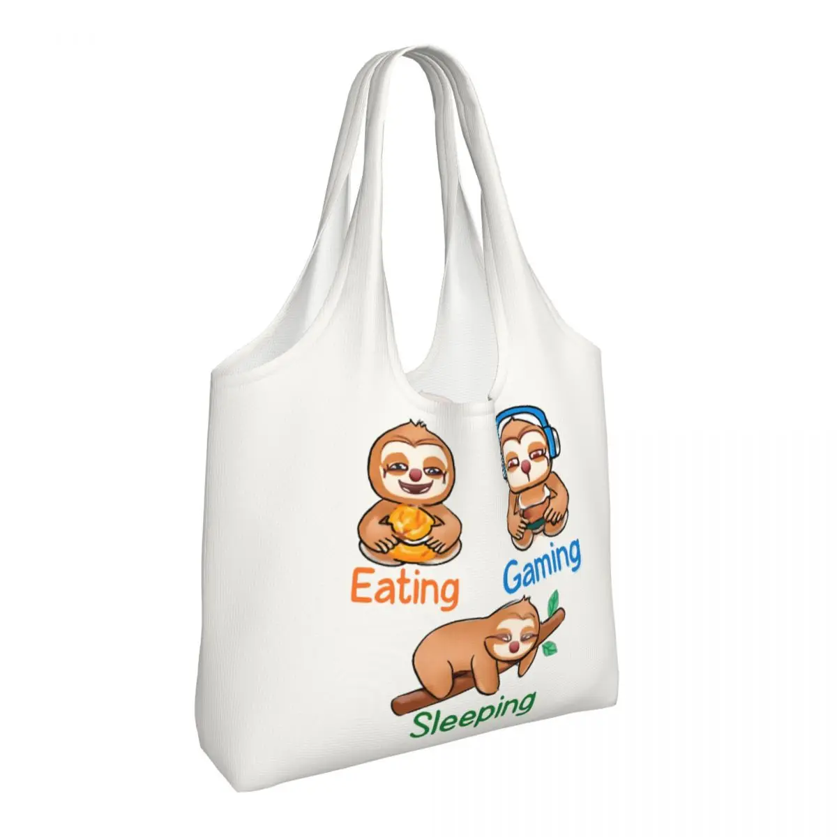 حقيبة كتف قماشية ذات سعة كبيرة للأكل واللعبة والنوم من Sloth Life، حقيبة كتف واحدة للتنقل للعمل للنساء، حقيبة تسوق صديقة للبيئة #2