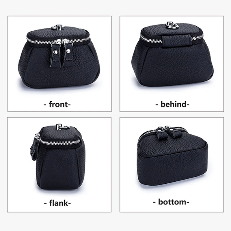 Genuine Leather Mini Crossbody Bag Compact Coin Purse / Lipstick Holder / Makeup Pouch / Earphone Organizer for Wome