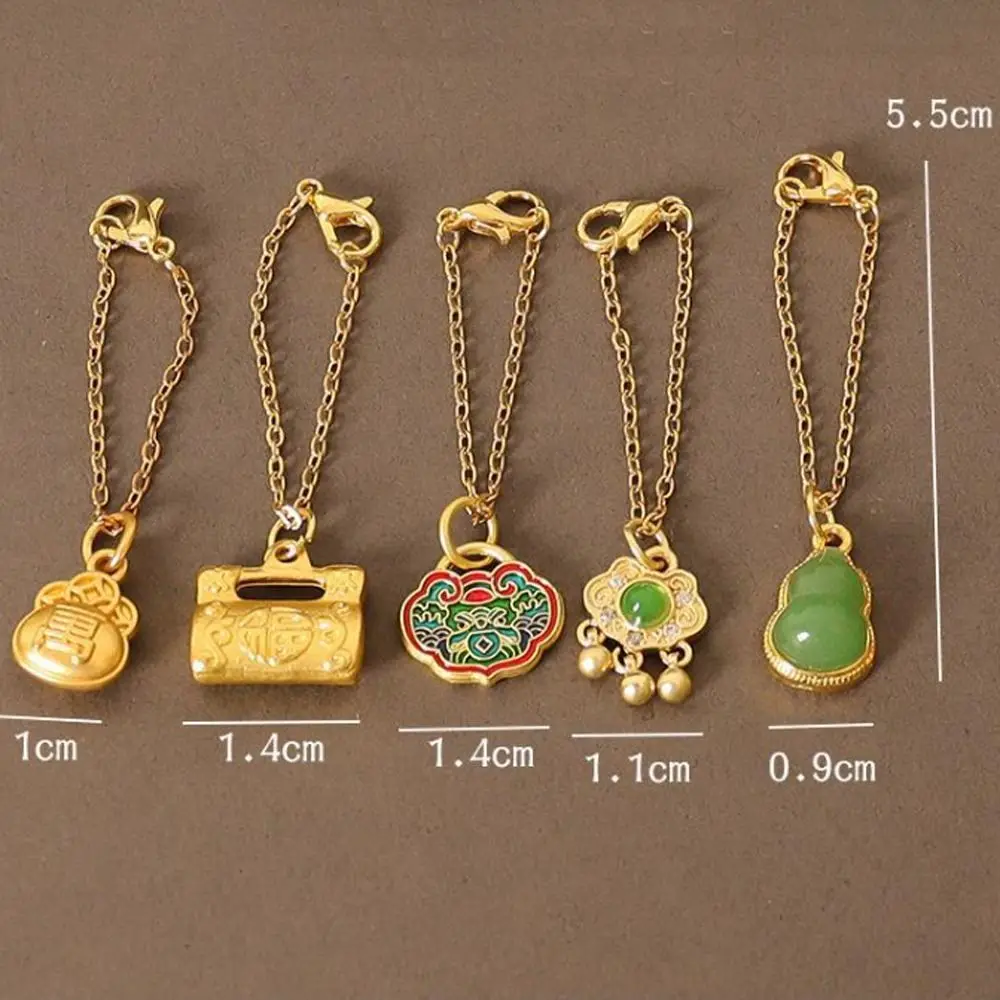 1/6 Miniature Simulation Necklace Dress Up Chinese Beauty Mini BJD Jade Buckle Necklace Blessing DIY Mini Jade Gourd Necklace