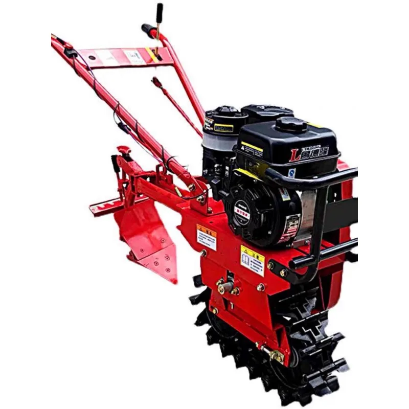 

Chain track micro tiller multifunctional plowing ditching agricultural machinery soil loosener