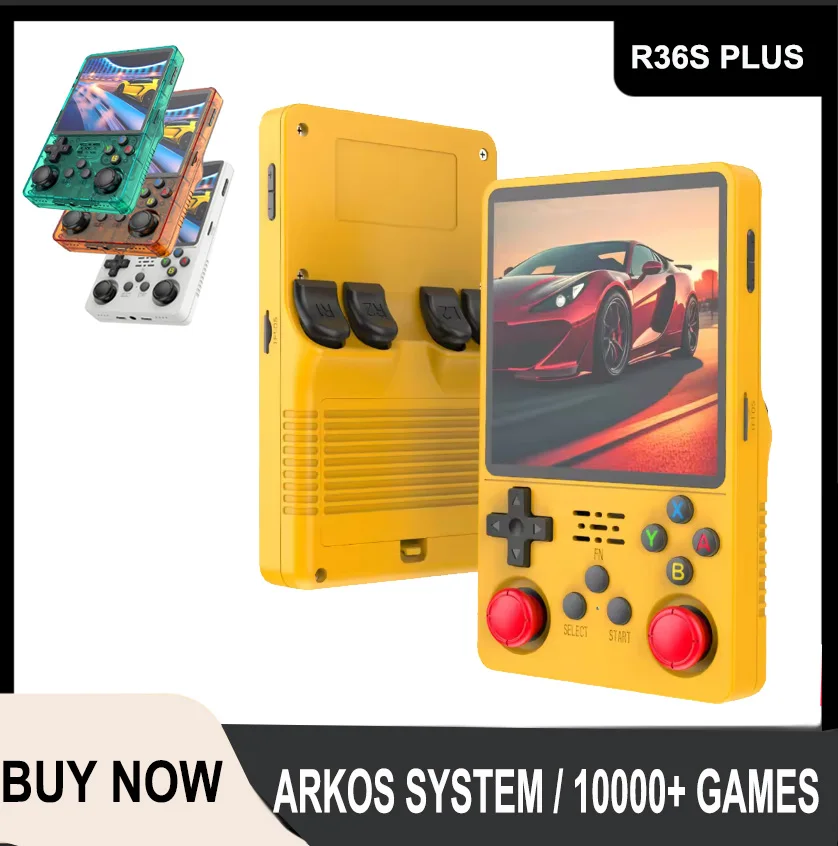 Arkos System R36s Plus Tragbare Handheld-Spielekonsole, integrierter 15000+ Retro-Spiele R36plus-Emulator für PSP