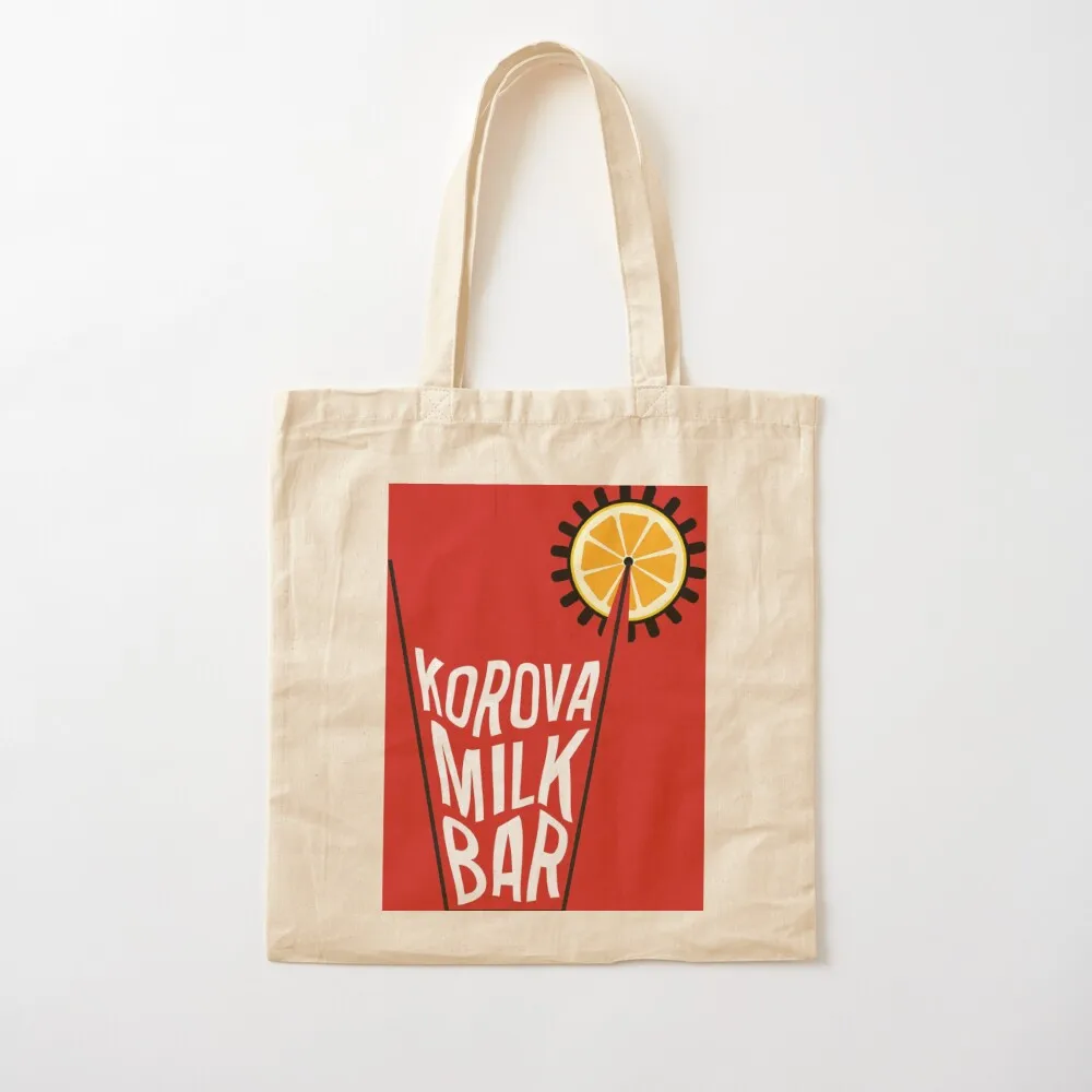 Korova Milk Bar Poster Tote Bag tote bags men Candy bags Canvas Tote Bag