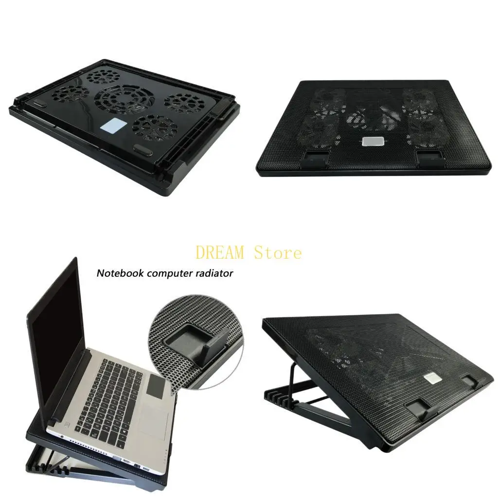5 Fan Laptop Cooling Pad With Adjustable And Speed Enhances Effciency And Comfort best sale