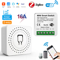 Tuya Smart Mini Switch WiFi/Zigbee Version Power Monitor 2-Way Home DIY APP Remote Timing Control Support Alexa Google Assistant