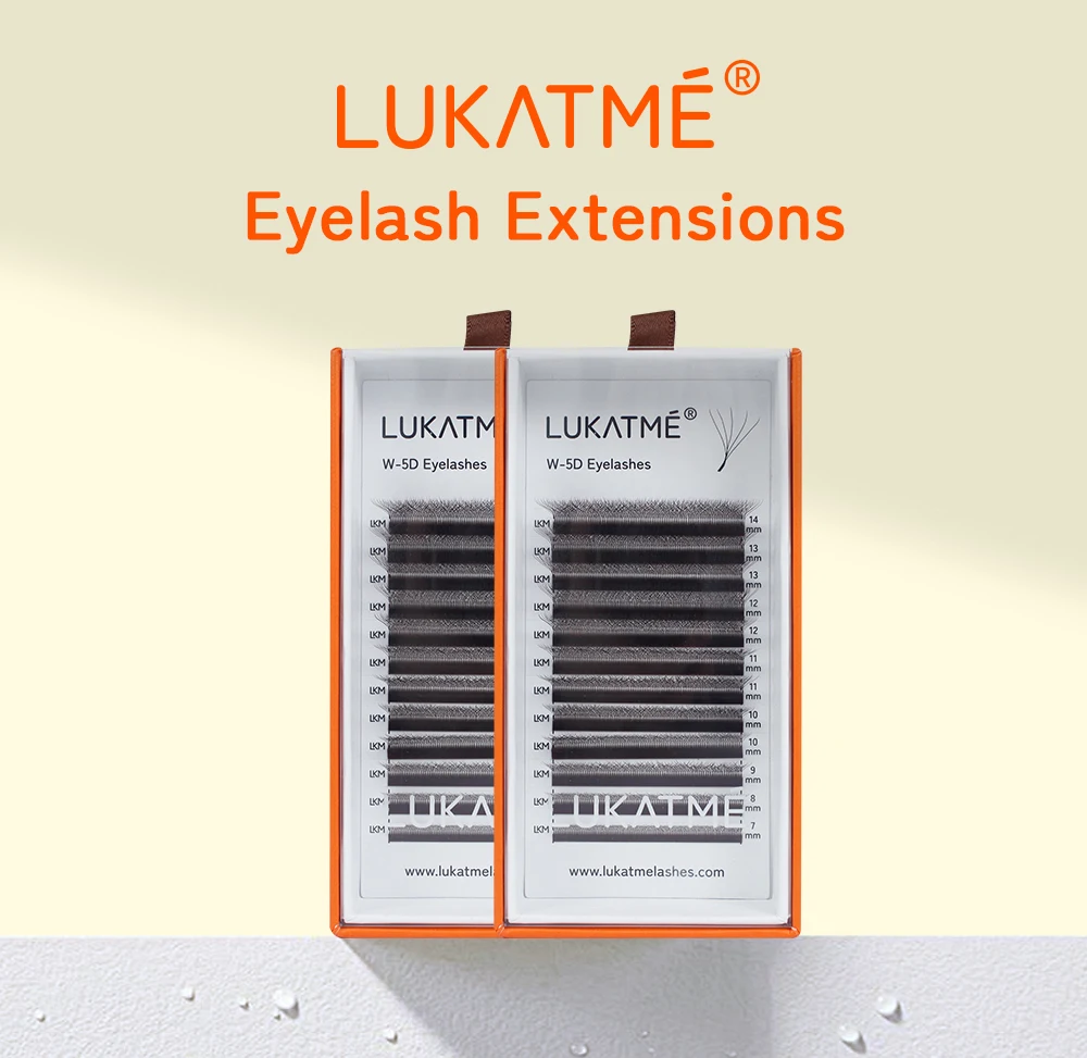 LUKATME 5D W-Form Braune Wimpernverlängerungen, Vorgefertigte Fächer, C/D/M-Kurve, Weiche Natürliche Volumen-Wimpern aus Kunstnerz 7-14mm für Verführerische Augen – Detail 1