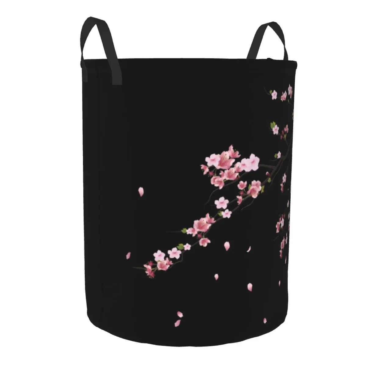 Japanese Sakura Branch Laundry Basket Foldable Flowers Floral Cherry Blossom Toy Clothes Hamper Storage Bin for Kids Nursery