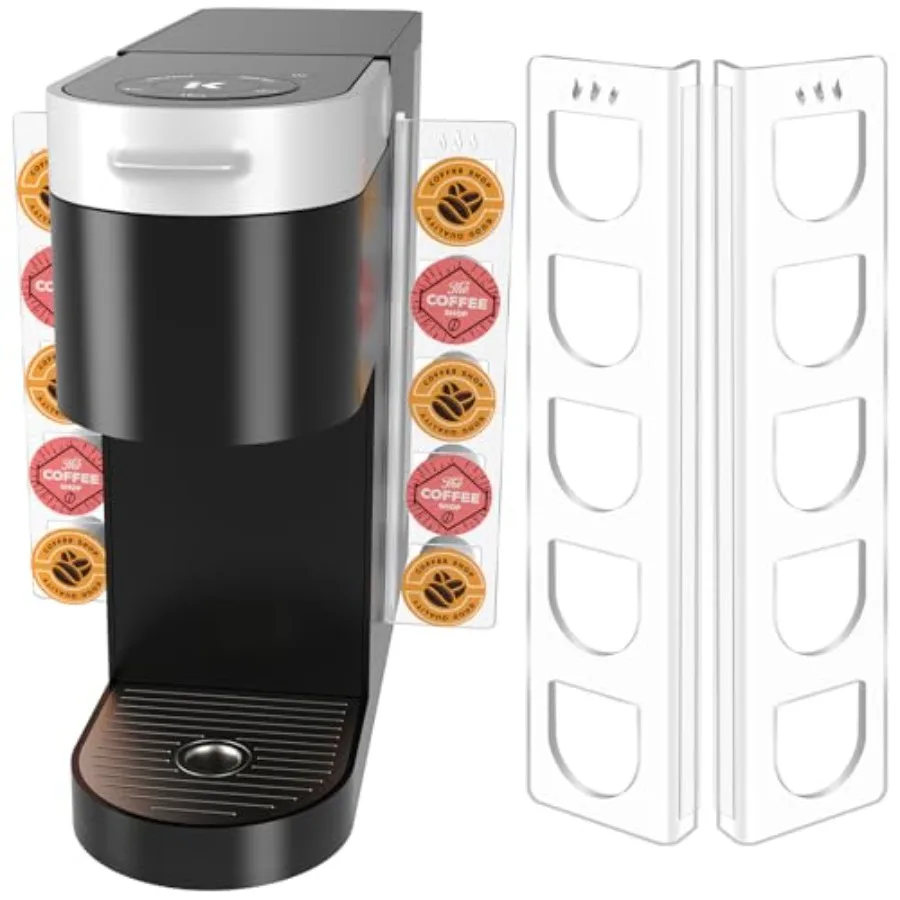 Clear Acrylic Coffee Pod Holders for K-Cup Pods, Compact Coffee Capsule Organizer for Keurig, Walls, Cabinets, Refrigerators, S