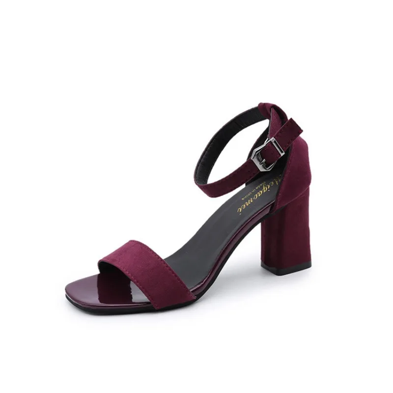 Women\'s 2026 Summer Fashion Sandals Medium High Heel Outdoor Sandalias Elegant Wedding Shoes Bridal Plus Size 34-40 Buckle Strap