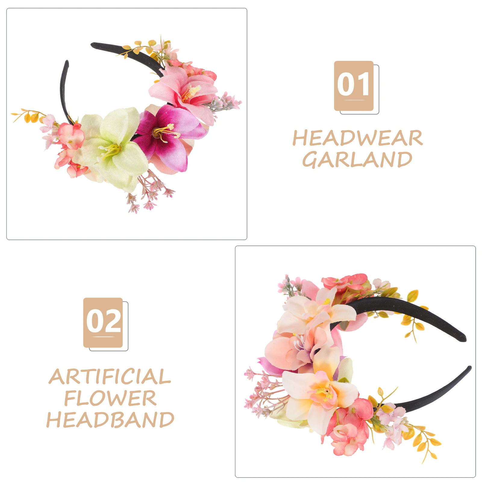 

Artificial Flower Headband Fashion Lily Bride Hair Accessories Women Headbands Daily Wear Valentine Party Wedding Gifts