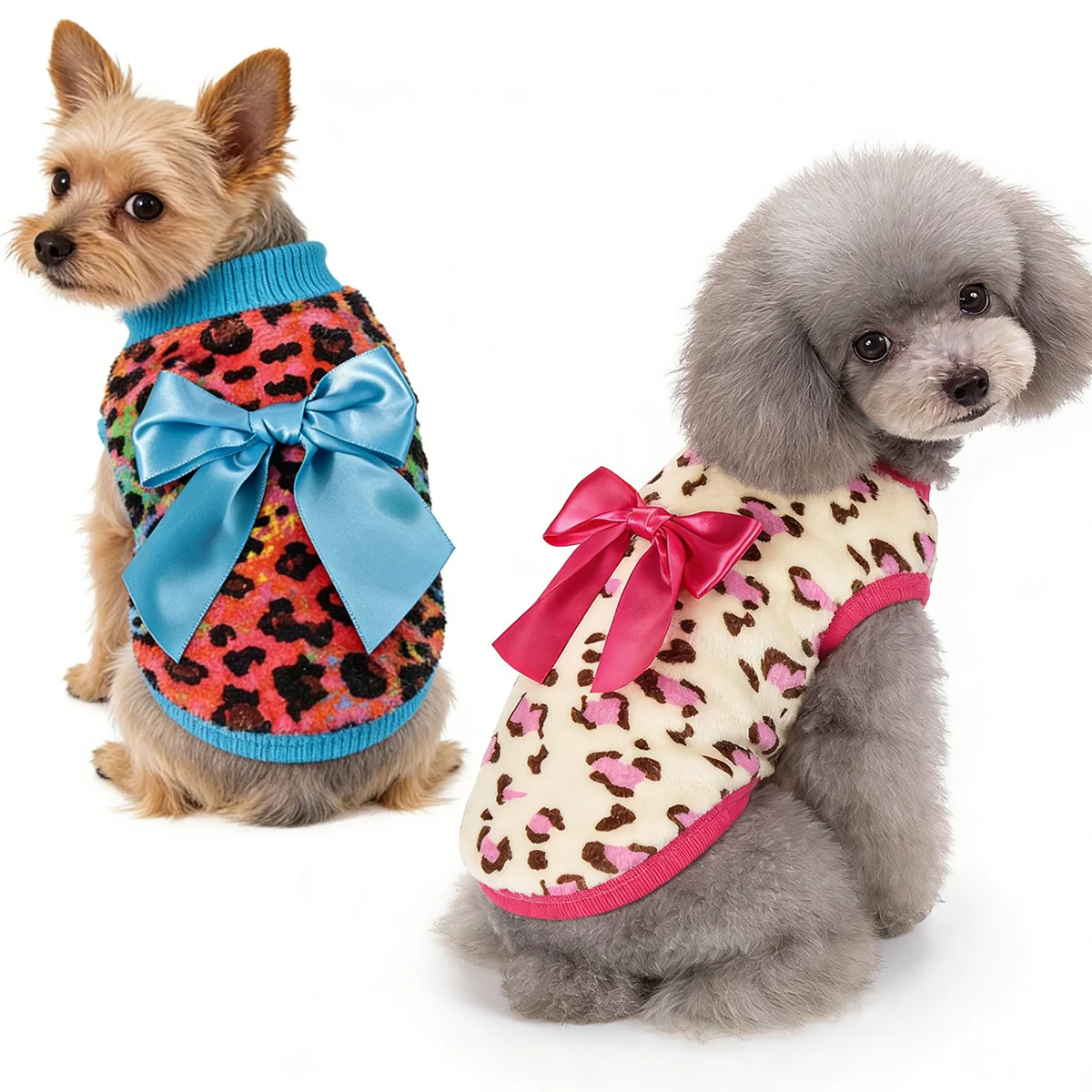 Leopard Puppy Clothes Flannel Warm Winter Coat for Small Dogs Newborn Dog Sweater Cute Pet Clothing Chihuahua Costume Teacup