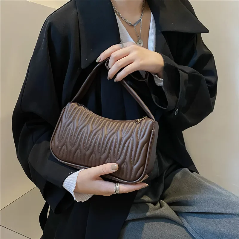 Retro Leisure Women Shoulder Bags PU Leather Female Handbag Designer Luxury Solid Color Messenger Bag New Lady Underarm Bag