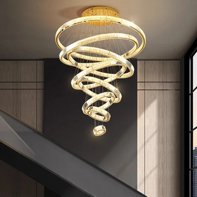 

Modern home decoration crystal chandelier, stair Pendant lamp, living room Pendant lights, interior lighting