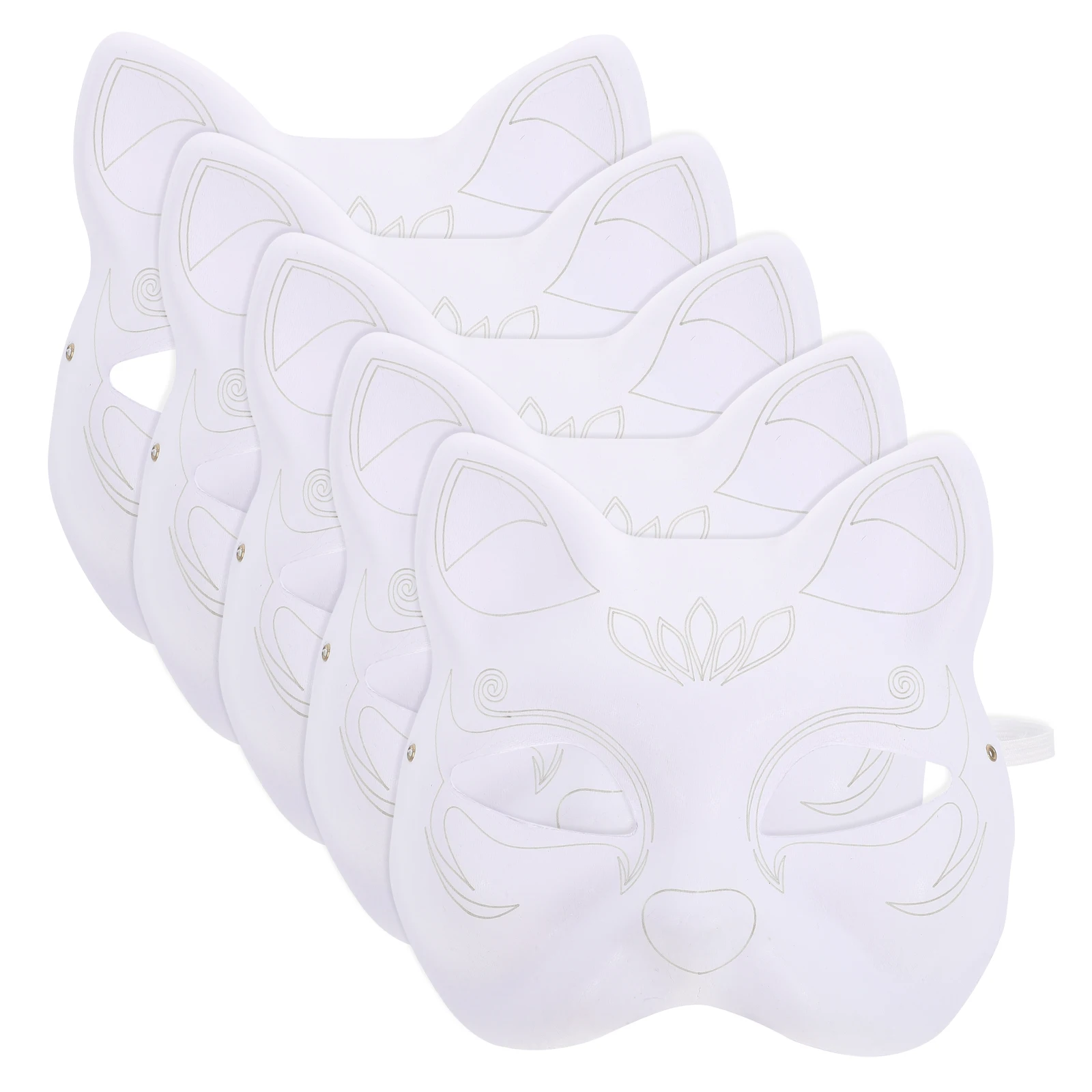 

5 Pcs Blank Hand Drawn Mask Diy Masquerade Masks to Decorate Makeup Carnival Paper