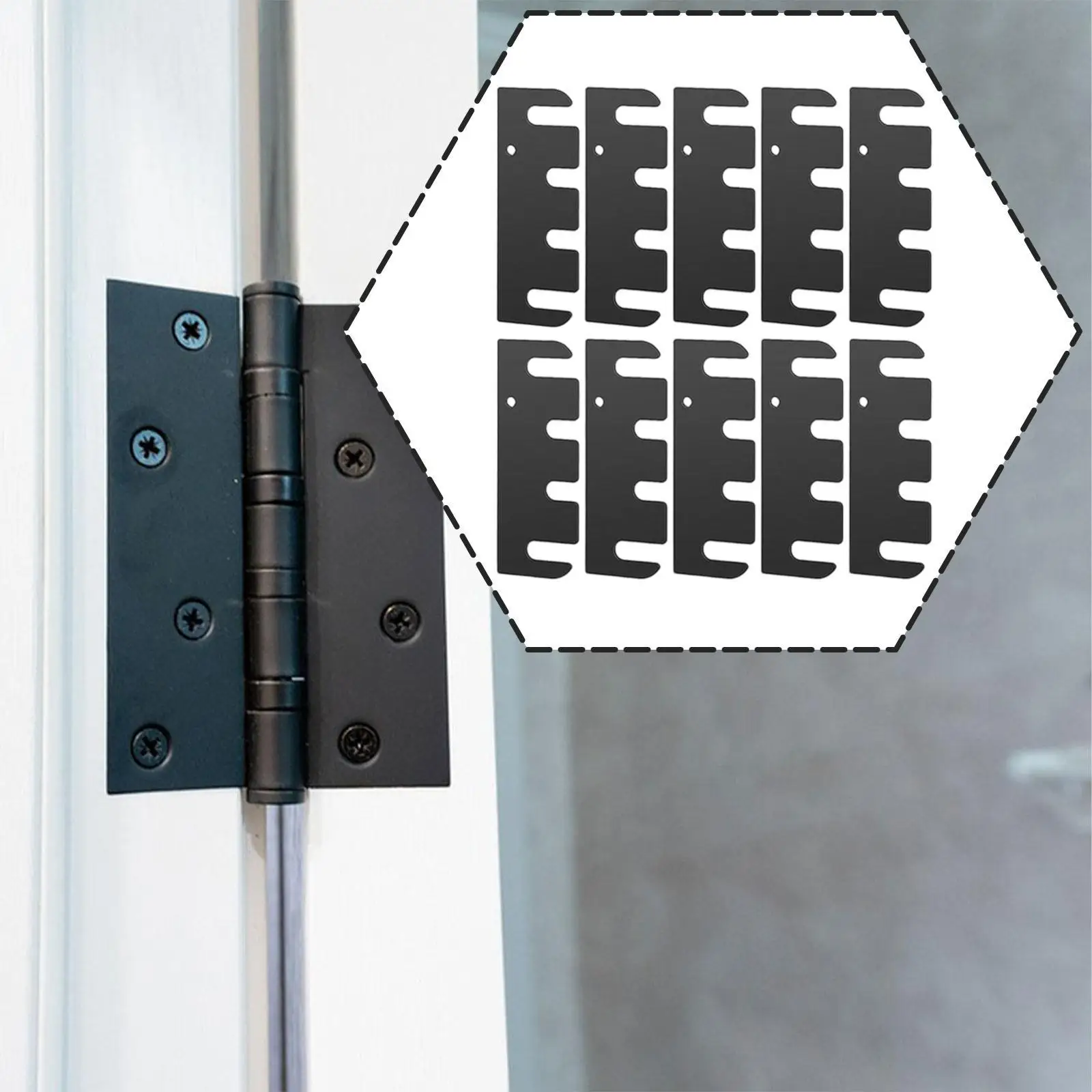 Practical Door Hinge Spacer Shims Black Stainless Steel Repair Hardware for Drawer Cabinet Door Adjustment