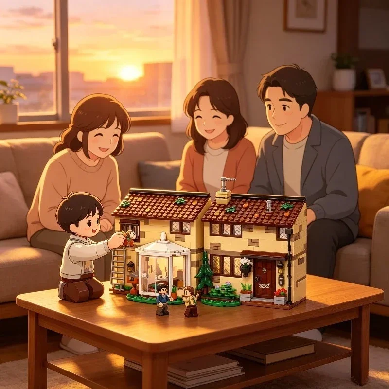 Diy Magic Style Residential House Building Blocks DIY Assemble Bricks Model Desktop Display Decoration Toy for Hobby
