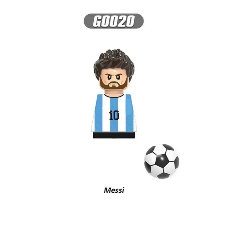 Figuras de jugadores de fútbol de fama mundial, minibloques de construcción de acción de Messi, Ronaldo, Neymar, kawandoski, modelo de juguete,