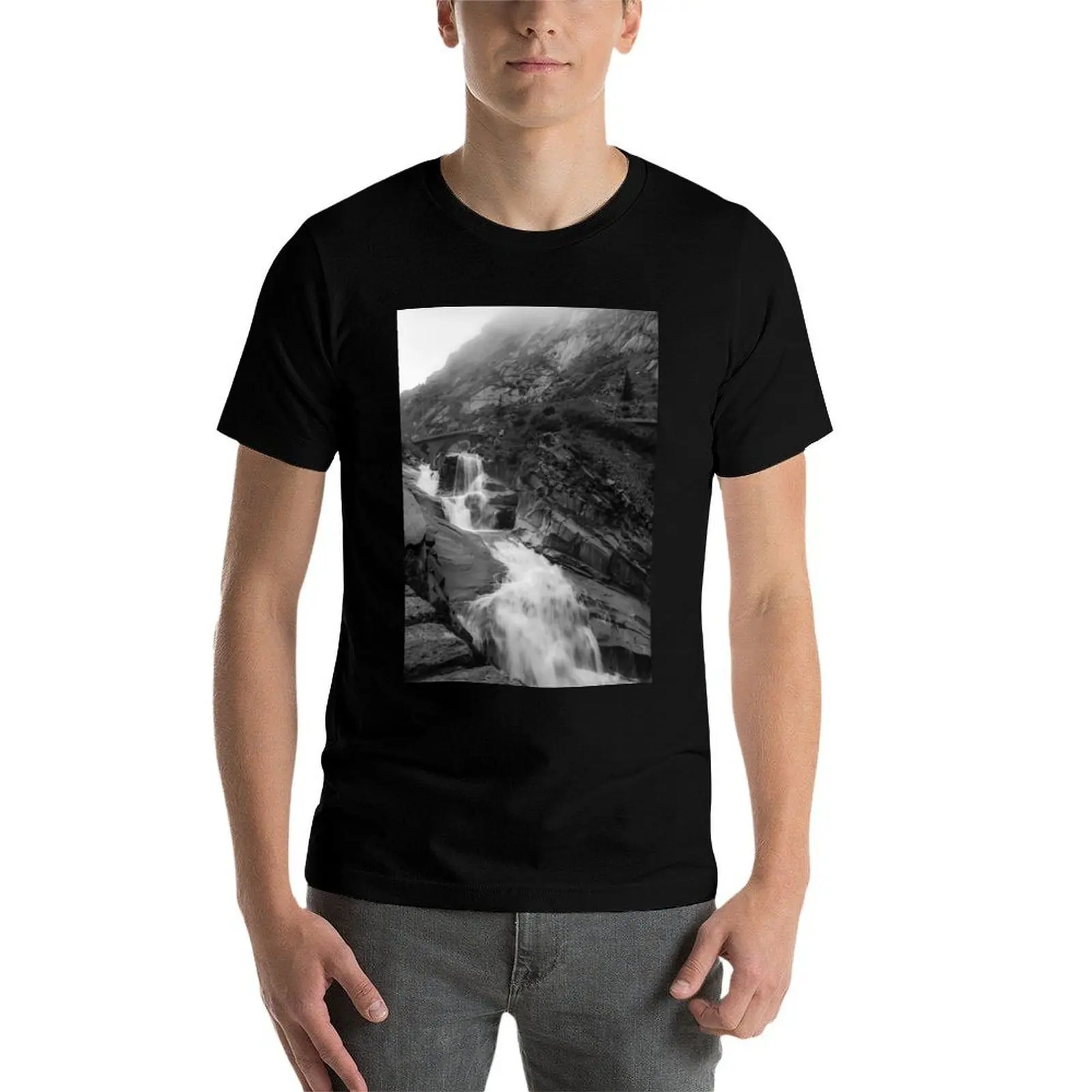 Sch?llenen Gorge، سويسرا تي شيرت رجل تي شيرت عالية الجودة الفاخرة العلامة التجارية تي شيرت للرجل حزمة القطن تي شيرت #4