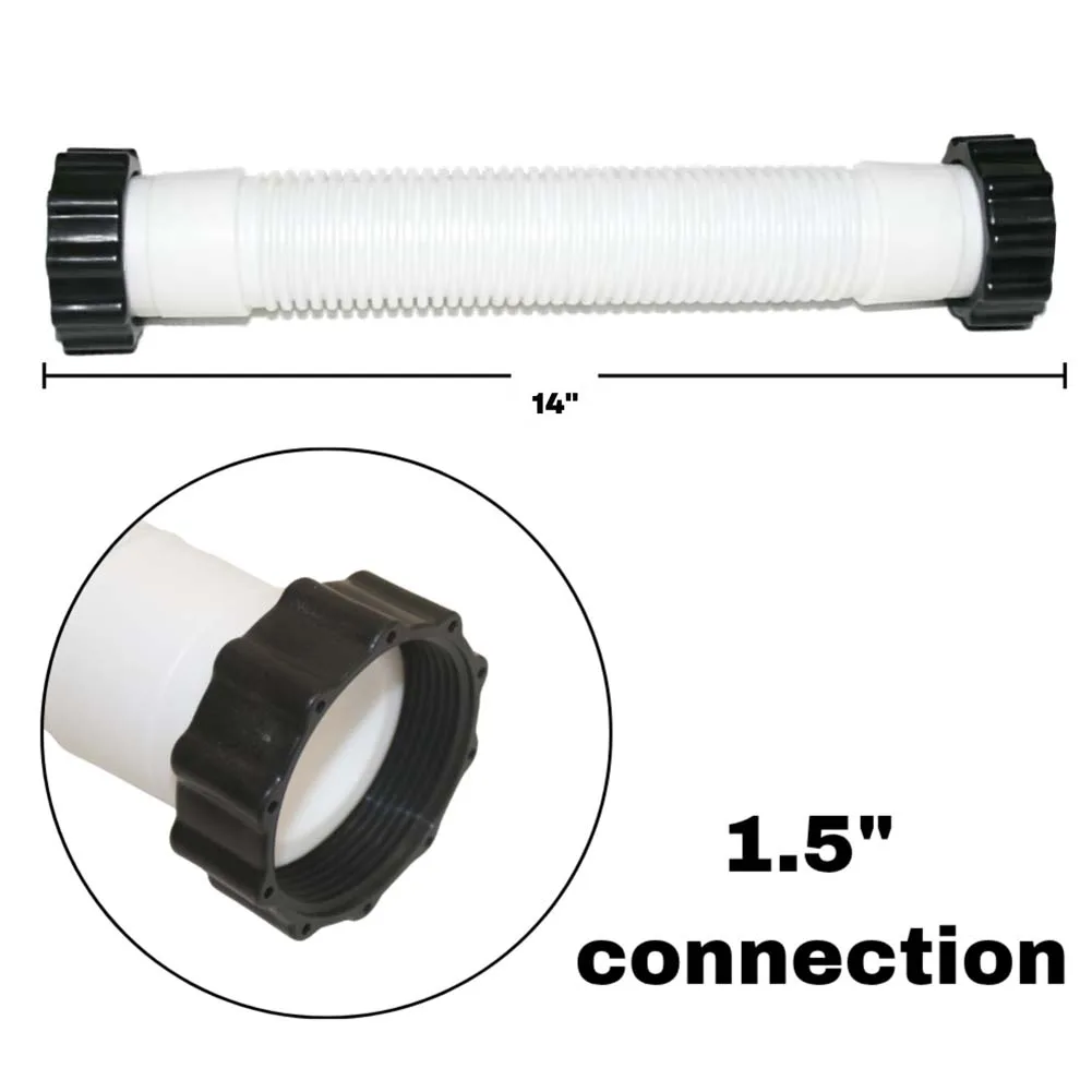 14Inch Pool Sand Filter Pump Hose 11388 Compatible For Intex Systems - Flexible PE Replacement Part For Easily Installation