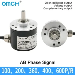 GNS38B Optical Incremental Rotary Encoder 6mm Bearing Diameter 100 200 360 400 600 P/R AB 2 Phase DC5-24V NPN 2 M Cable