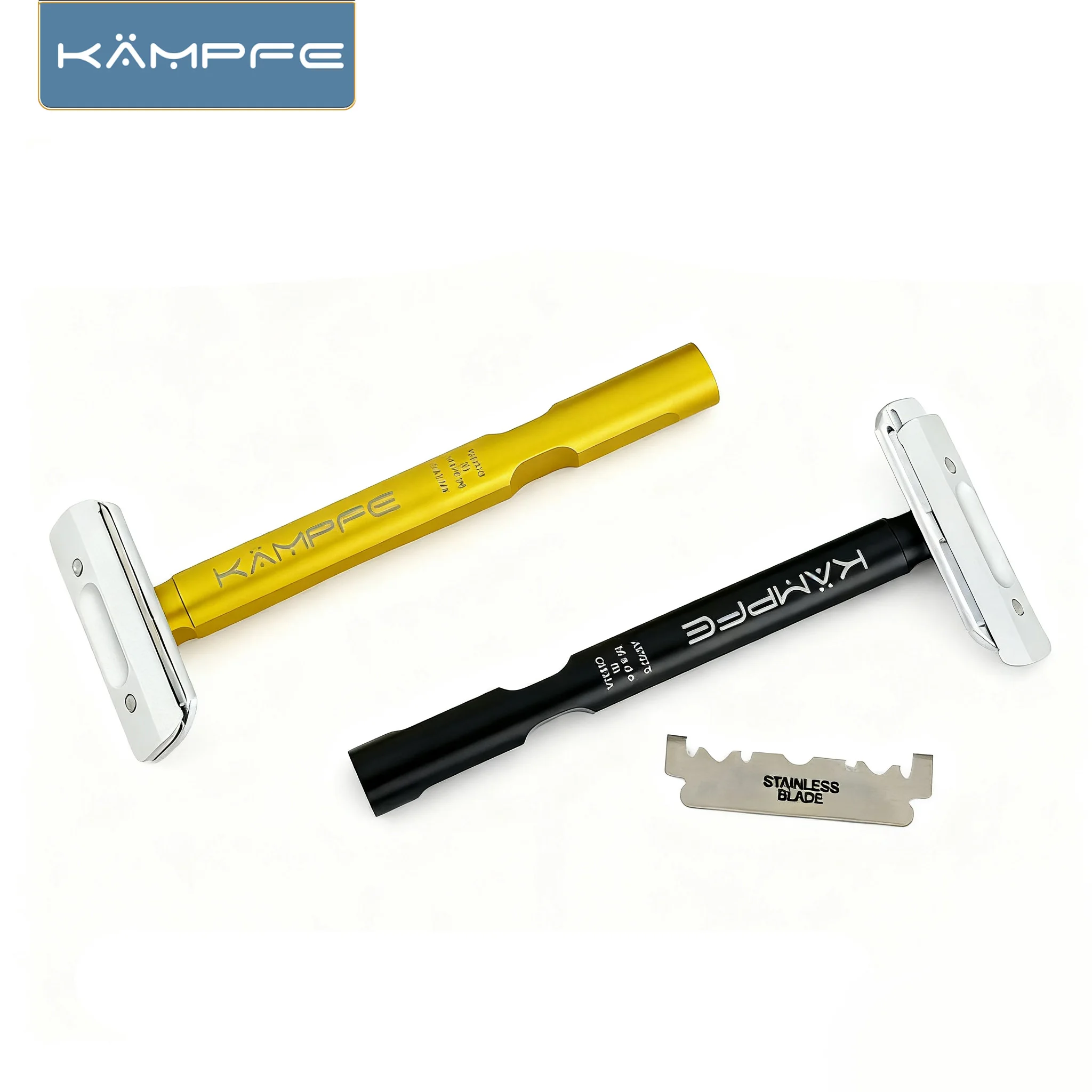

KAMPFE Aluminum CNC Carving Single Blade Safety Shaver ,Travel Grooming Tool for Father and Men barber shop accessories Smooth