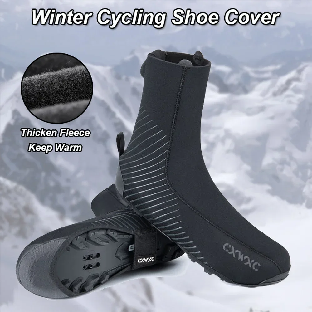 Bicicleta ciclismo sapato cobre inverno quente à prova de vento à prova dwindproof água sapato cobre mountain bike estrada bicicleta anti-skid sapato cobre