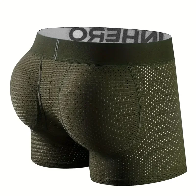 Fashion Padded Underwear Mesh Boxer Buttocks Lifter Enlarge Push Up Pad Underpants Panties