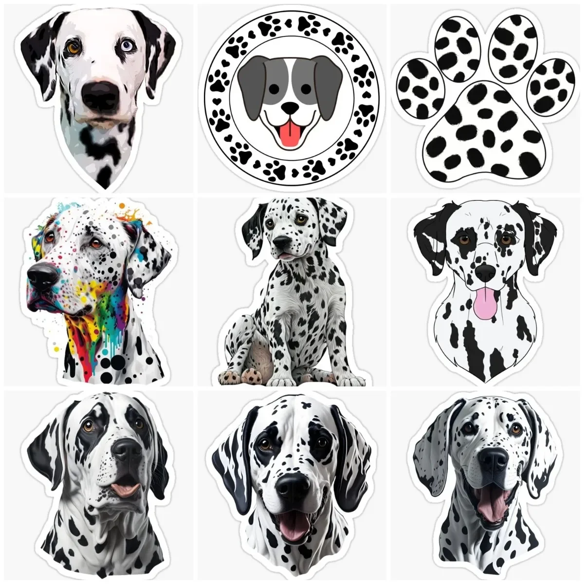 

Spotted Dog Pets Creative Sticker Laptop Stickers Racing Motorcycle Laptop Wall Car Bicycle Room Door Window Glass Helmet Decal