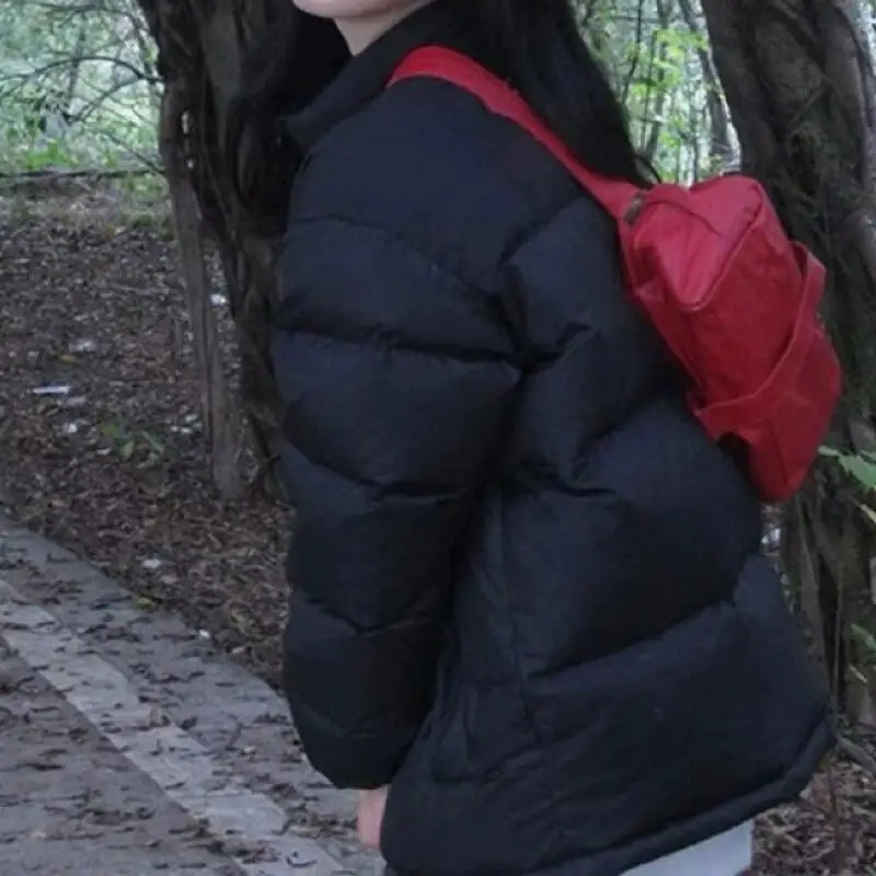 Белая хлопковая стеганая куртка свободного покроя, теплое зимнее пальто для пар, пальто в стиле хлеба, плотная зимняя верхняя одежда с длинным рукавом