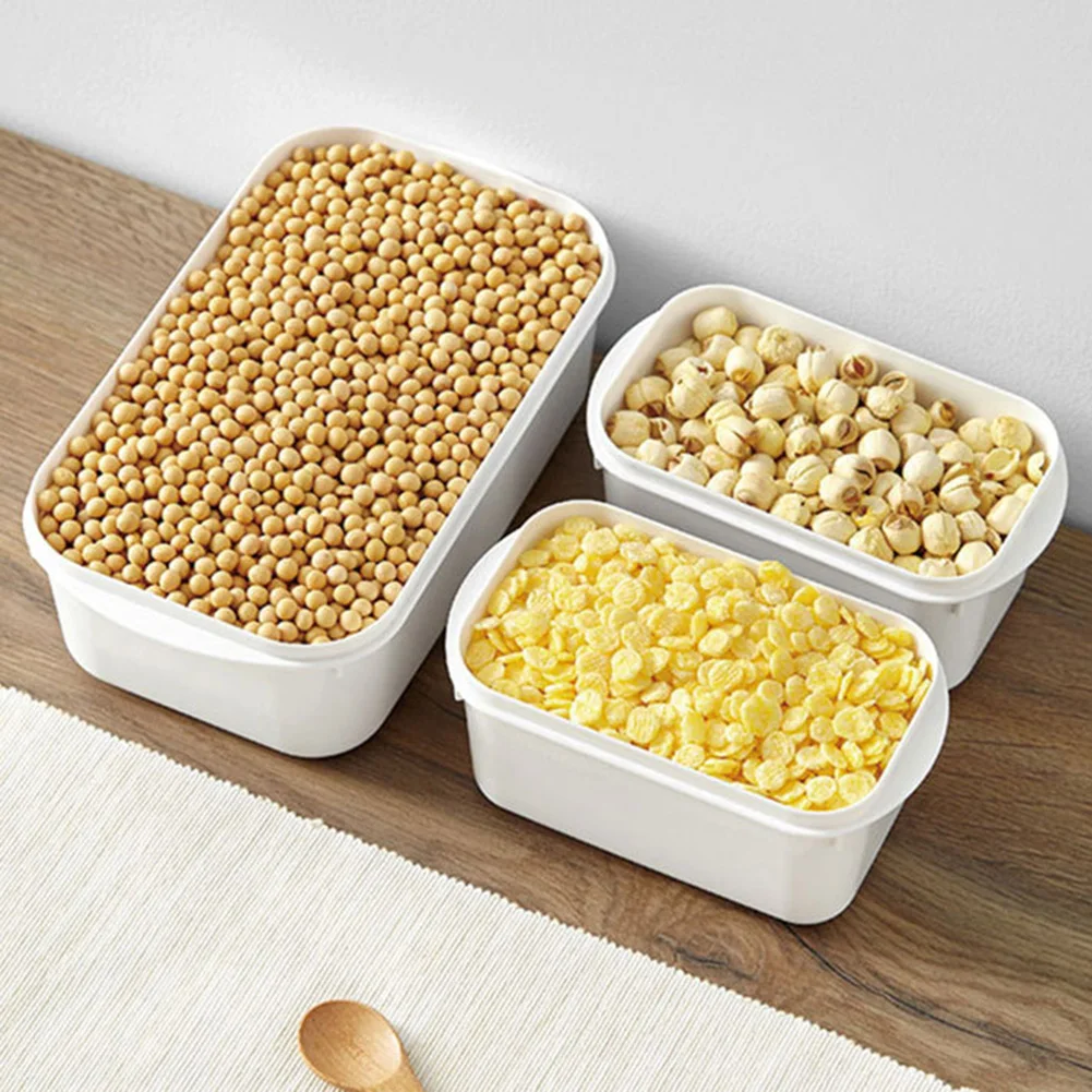 Microwave Food Storage Box Food Crisper Box 1pcs Freezable Microwaveable Plastic White Food Crisper Sealed Box